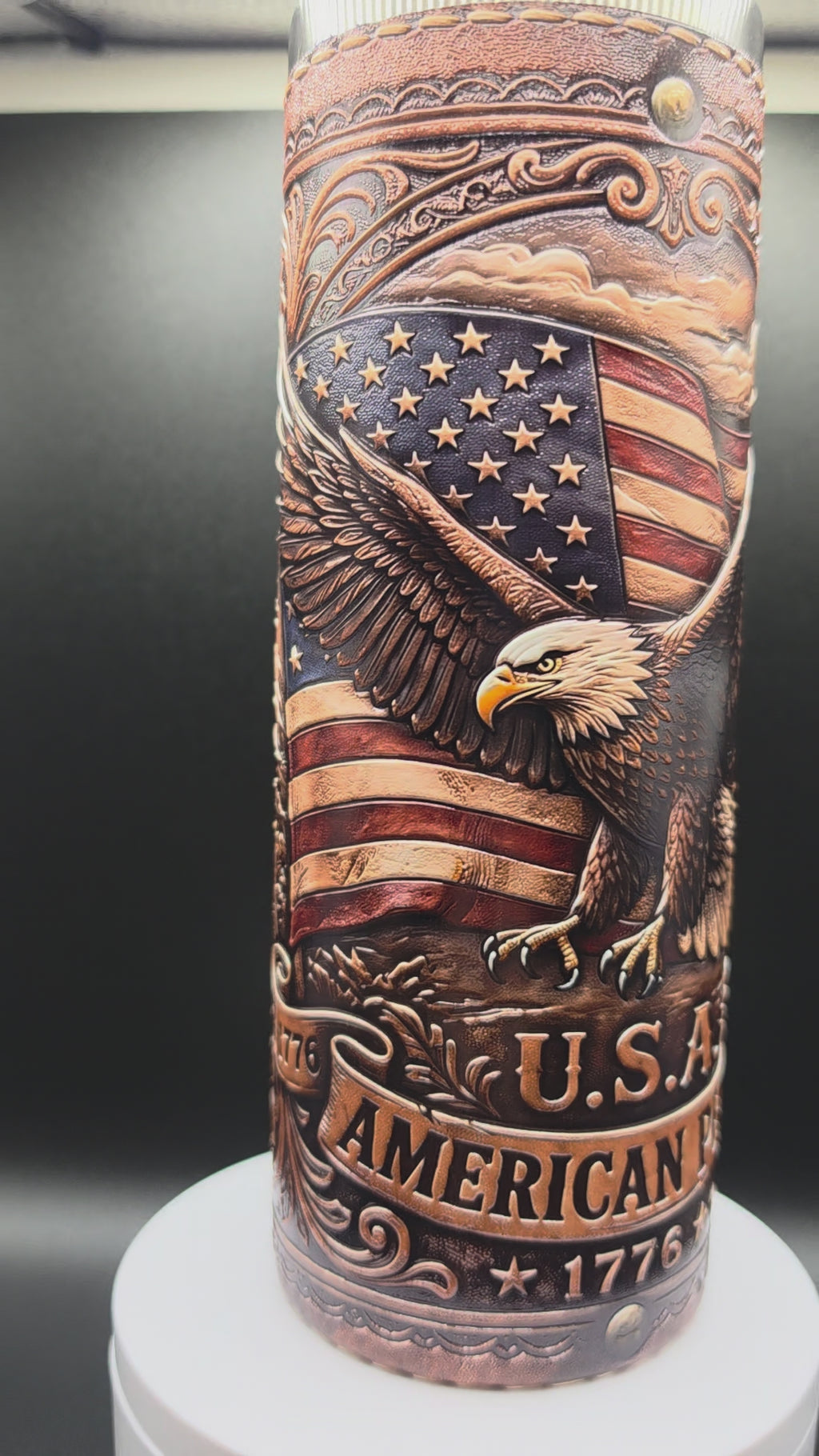 American Pride Leather Appearance Tumbler