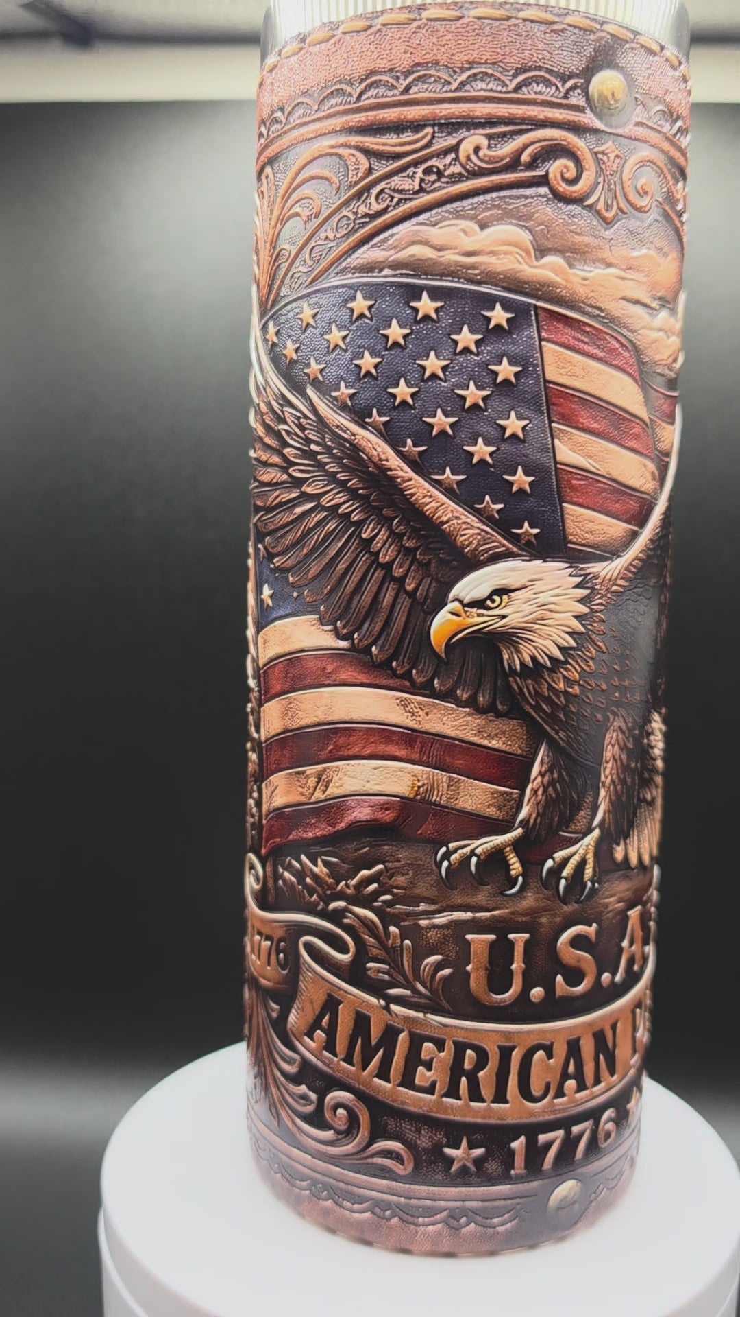 American Pride Leather Appearance Tumbler