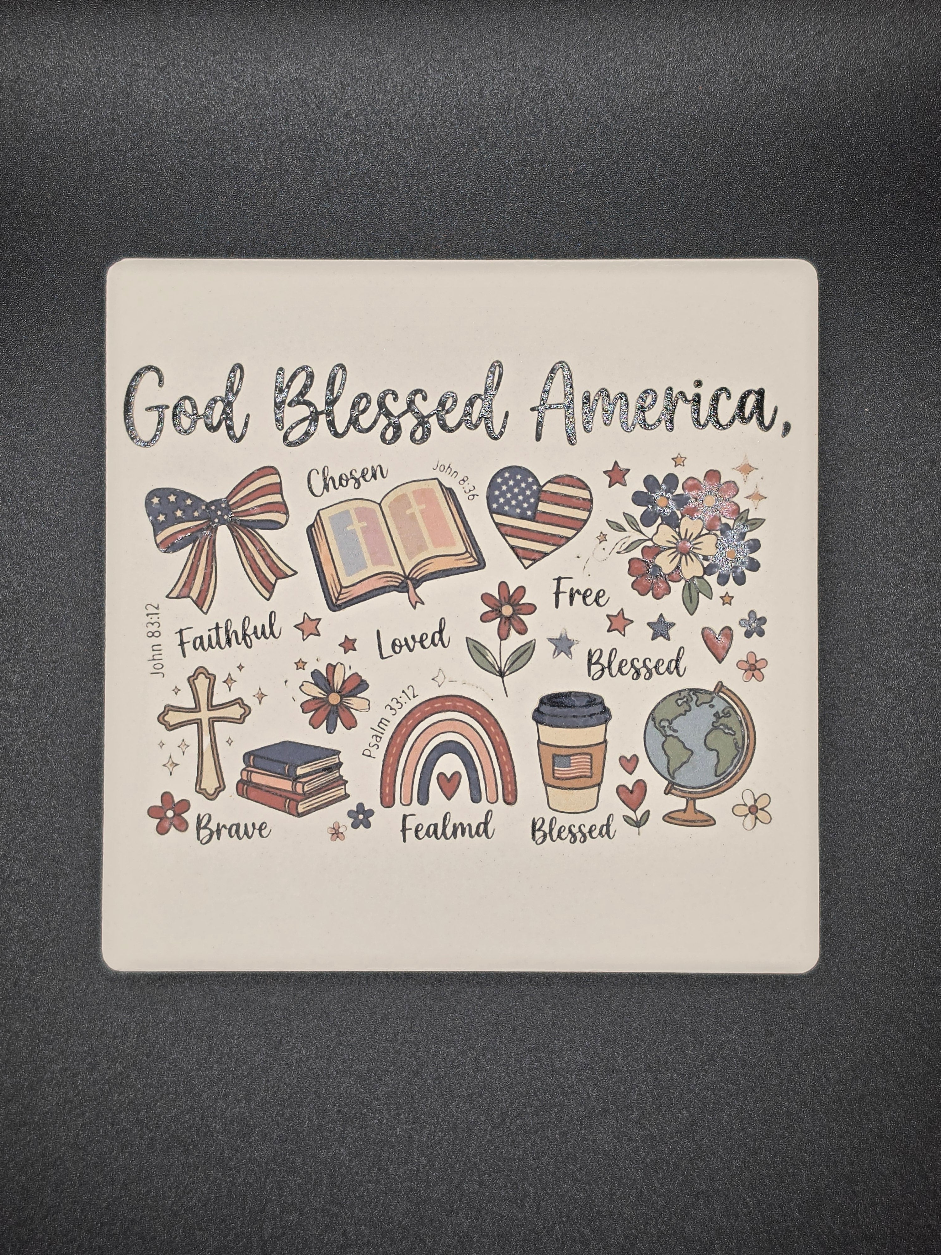 4x4 Faith and Patriotism Coaster