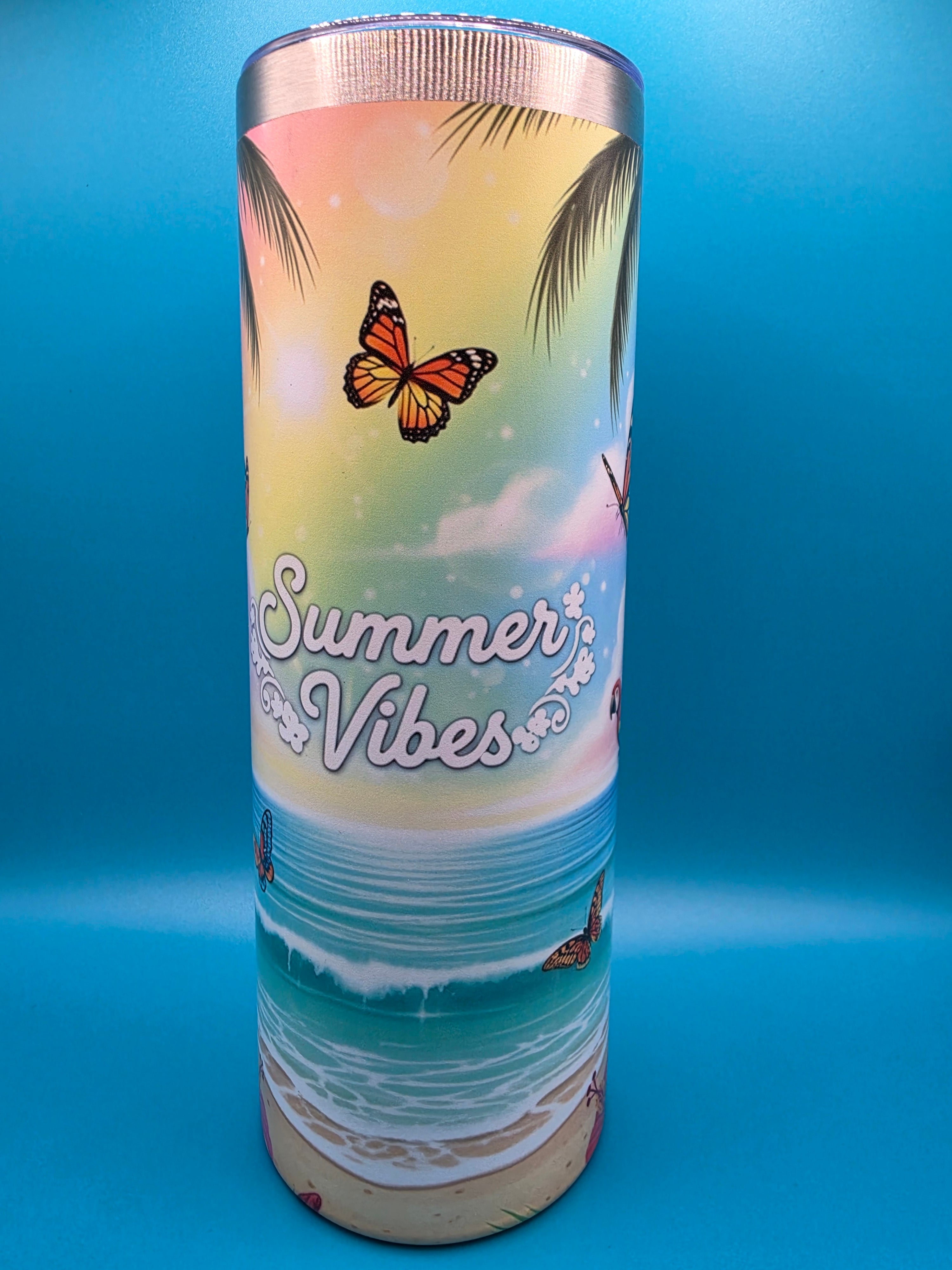 "Summer Vibes" 20 oz Skinny Tumbler