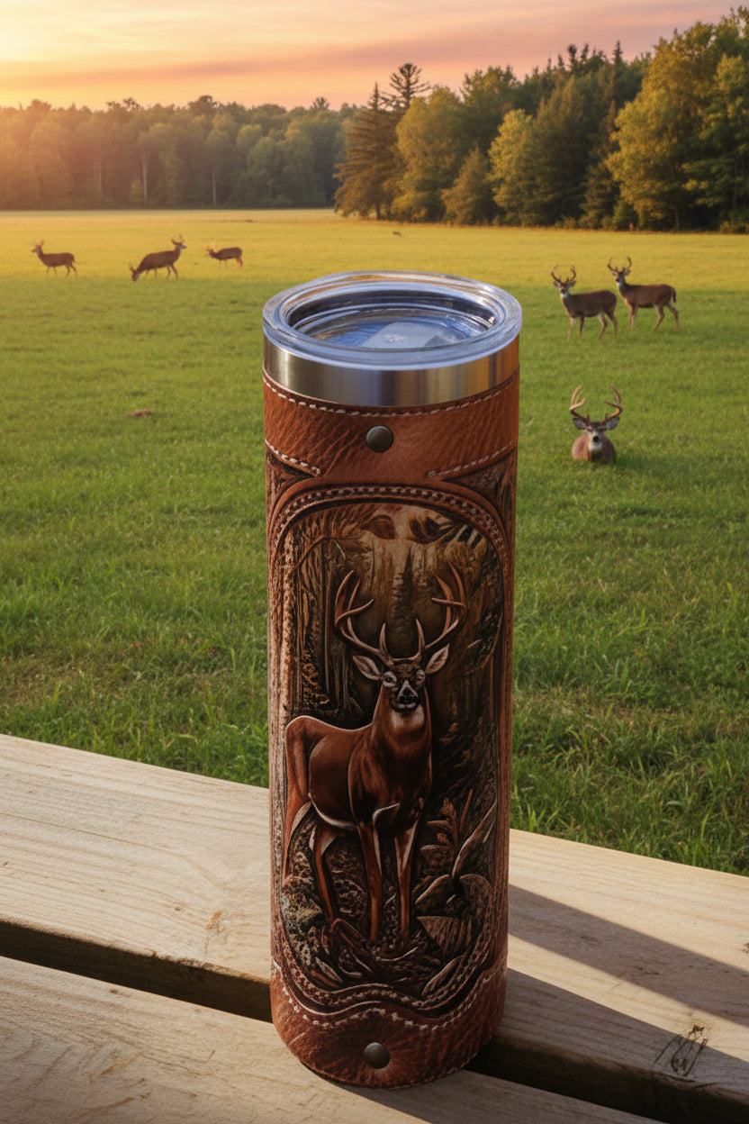 Hunter's Dream Leather Appearance 20 oz Skinny Tumbler