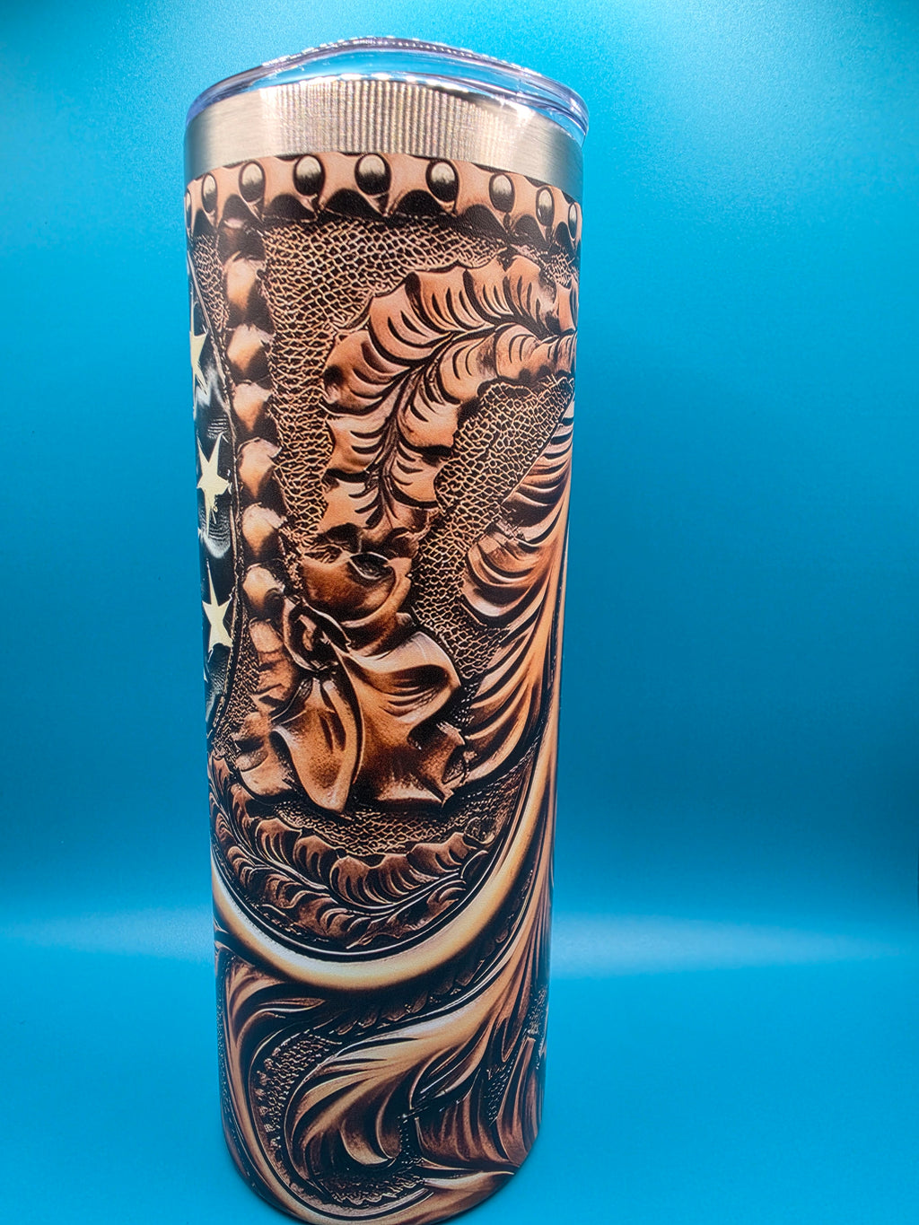 American Flag Leather Appearance Tumbler