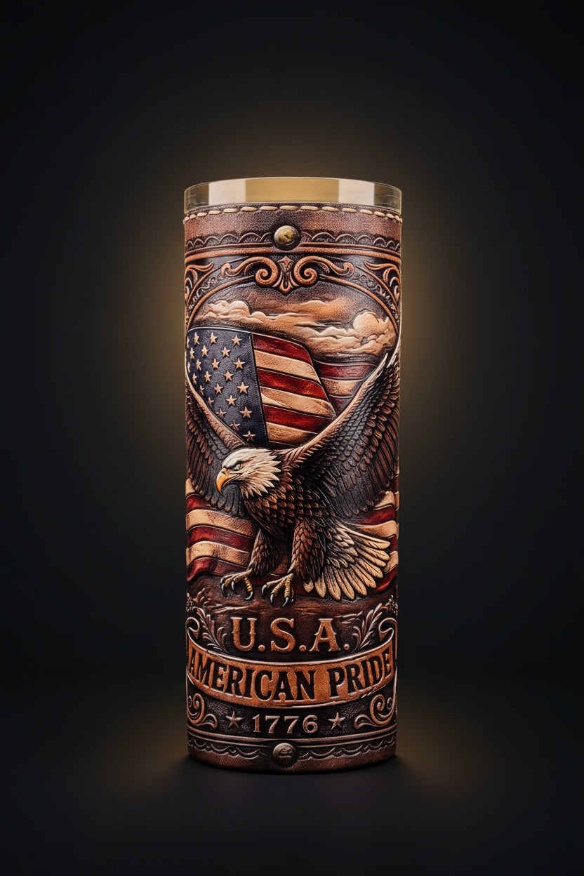 American Pride Leather Appearance Tumbler