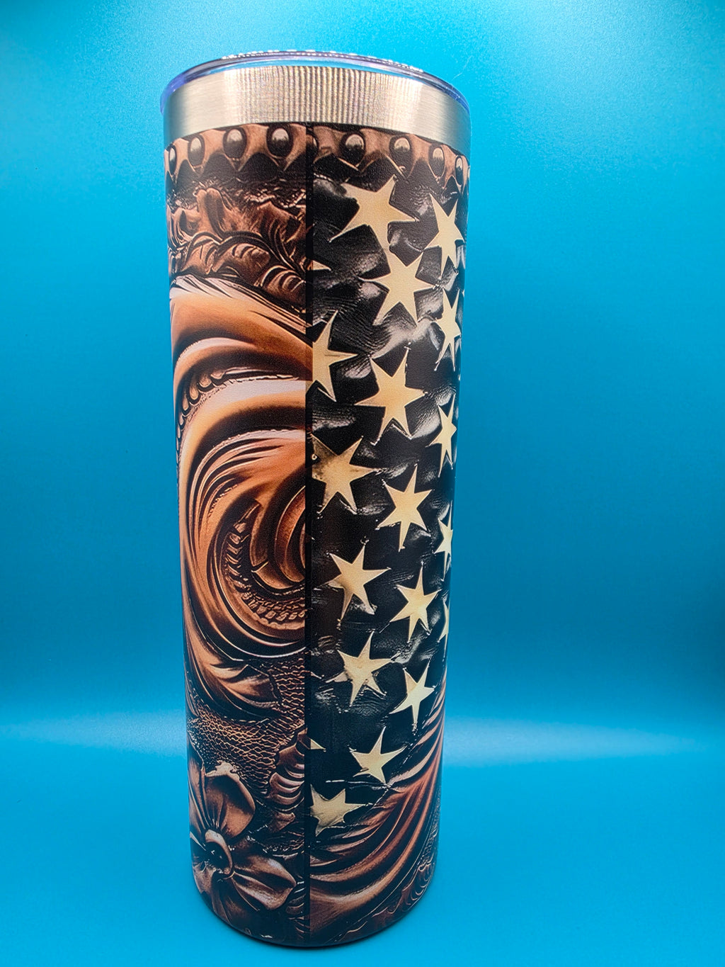American Flag Leather Appearance Tumbler